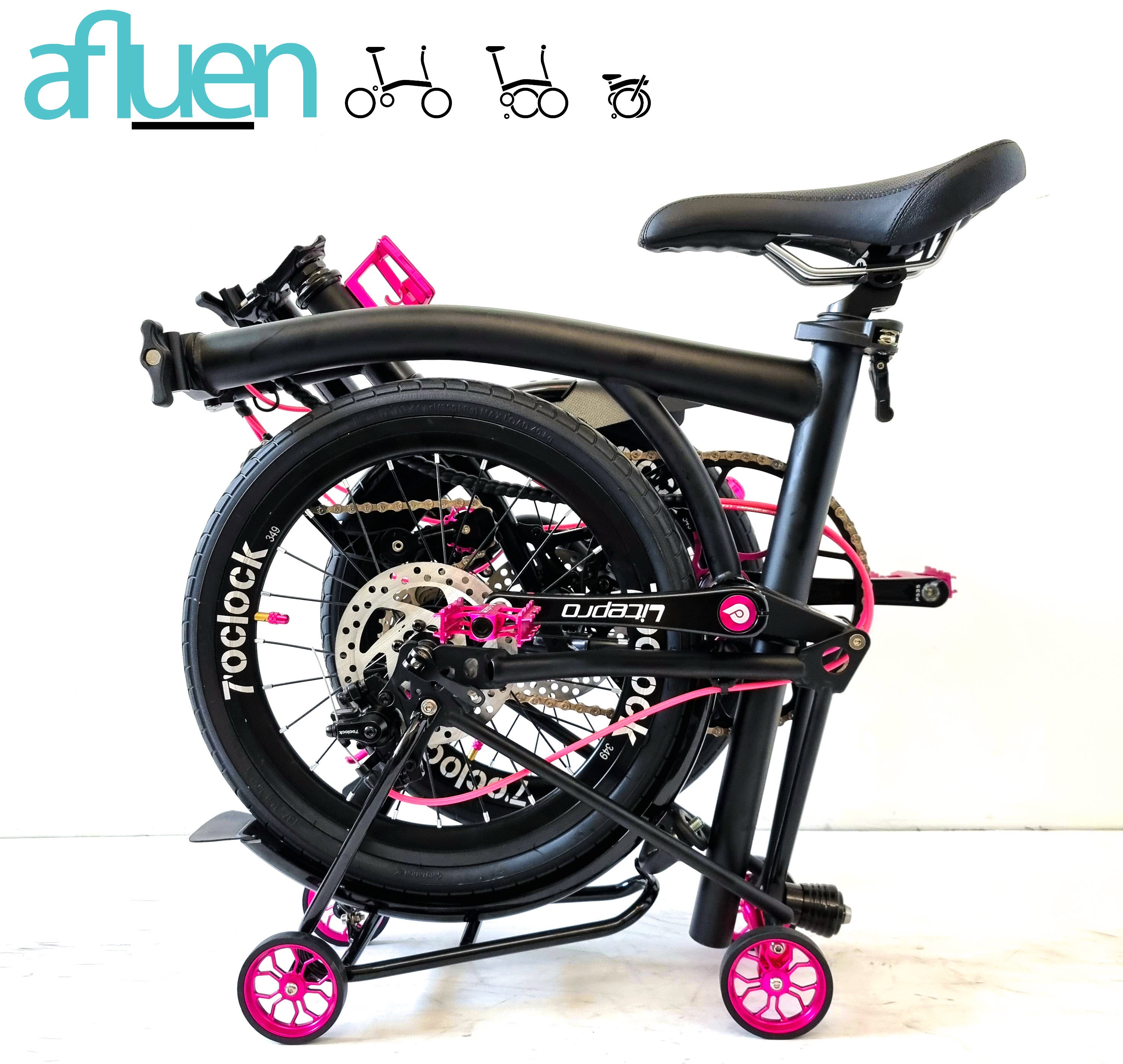 Bicicleta plegable Avro Foldie – 16 pulgadas, 9 velocidades, freno de disco