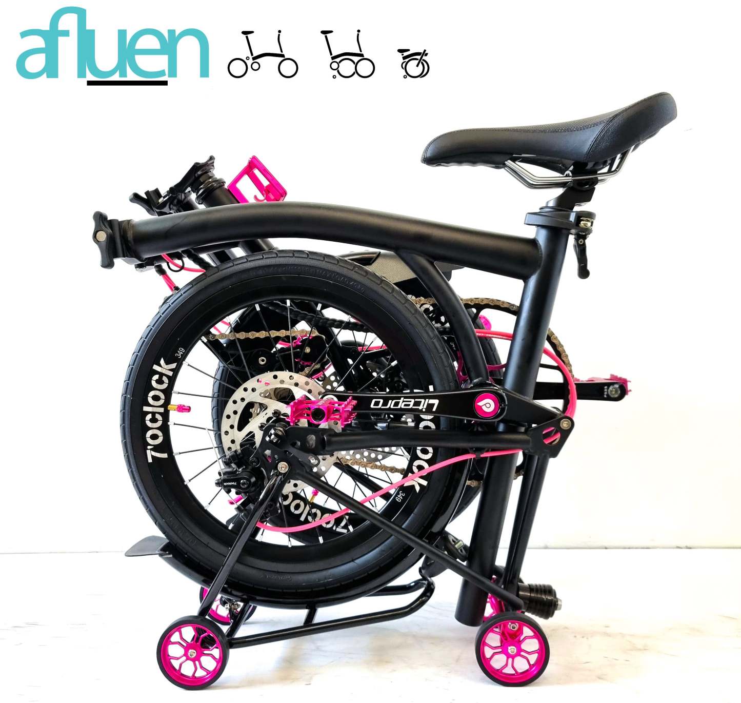 Bicicleta plegable Avro Foldie – 16 pulgadas, 9 velocidades, freno de disco