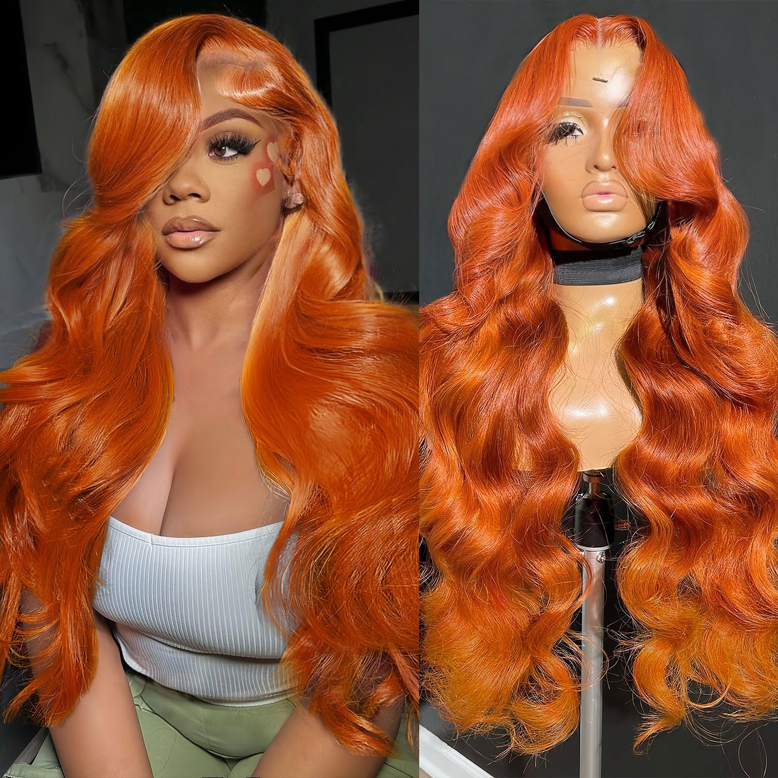 [30 inch only $124]DROSUUD 30 Inch Ginger Lace Front Wigs Human Hair 13x6 Body Wave Wig Orange Ginger Wig Human Hair #350 Body Wave Hd Lace Front Wigs for Women 180% Density Body Wave Frontal Wigs#Summmervibes