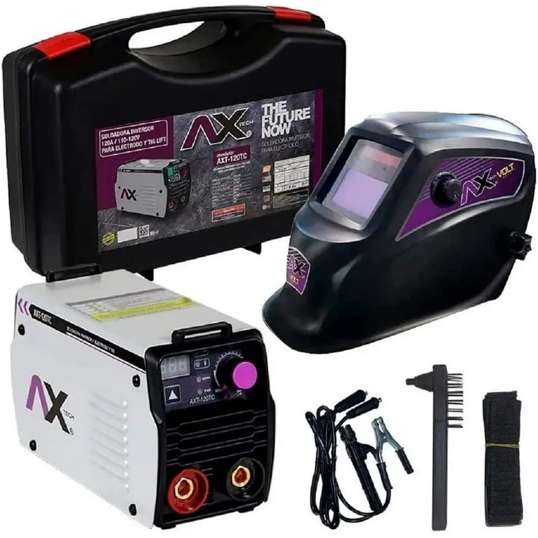 Axt-120tc Soldador Inversor 120a 110v Axtech + Careta Elect Ax Tech Electrodo Y Tig Lift 120A, 110V Con Maletin Plastico mas Careta Electronica