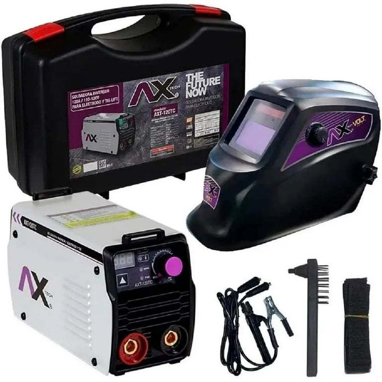Axt-120tc Soldador Inversor 120a 110v Axtech + Careta Elect Ax Tech Electrodo Y Tig Lift 120A, 110V Con Maletin Plastico mas Careta Electronica
