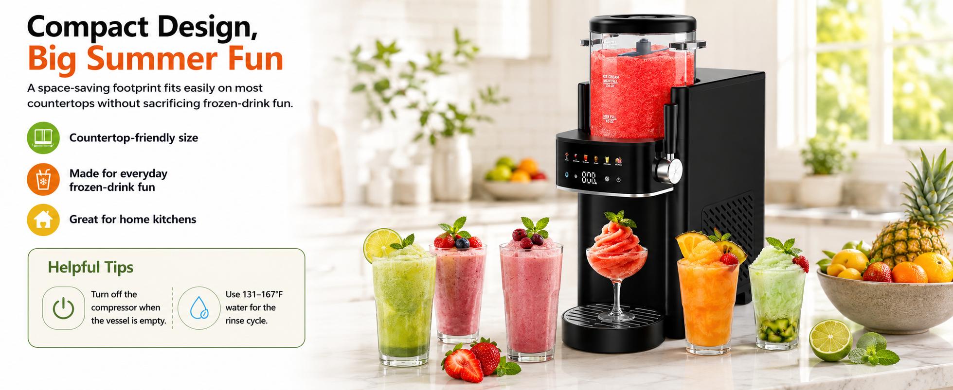 S1 Slushie Machine for Home, No Ice Needed Frozen Drink Maker with 6 Smart Presets & 40oz Capacity, Countertop Slushie Maker for Summer Drinks, BBQ Parties, Milkshakes & Frappé