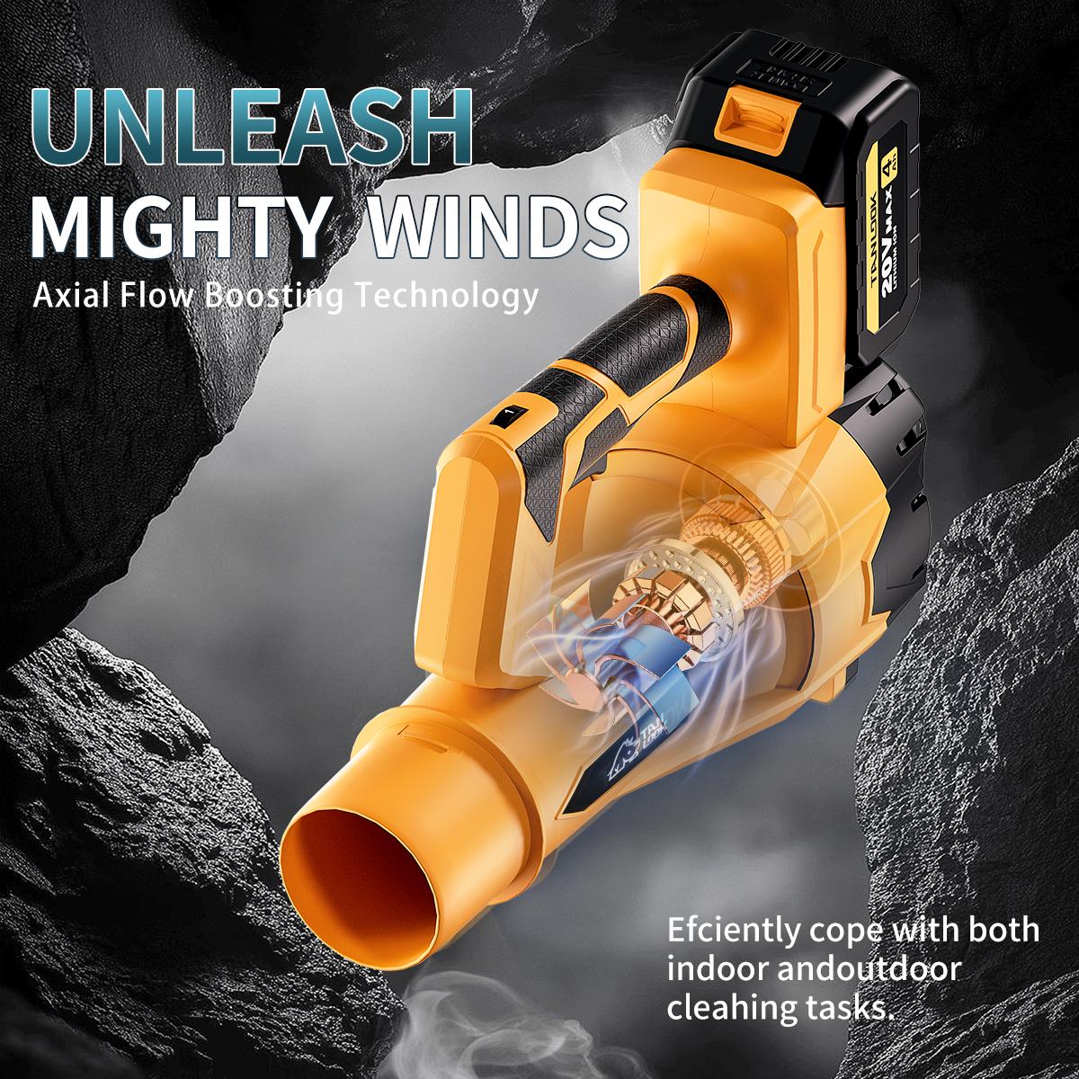 TANLOOK High-Power Electric Leaf Blower - 580 CFM 160 MPH, 2&times;4Ah Batteries Included, Speed Adjustable - High Airflow for Blowing Leaves & Snow - Ideal Garden Tool for Autumn/Winter Care HC1