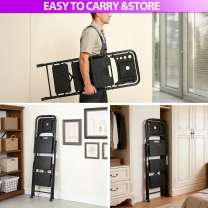 Escalera plegable de acero Summerwins de 5, 4 o 3 peldaños con escalones anchos antideslizantes
