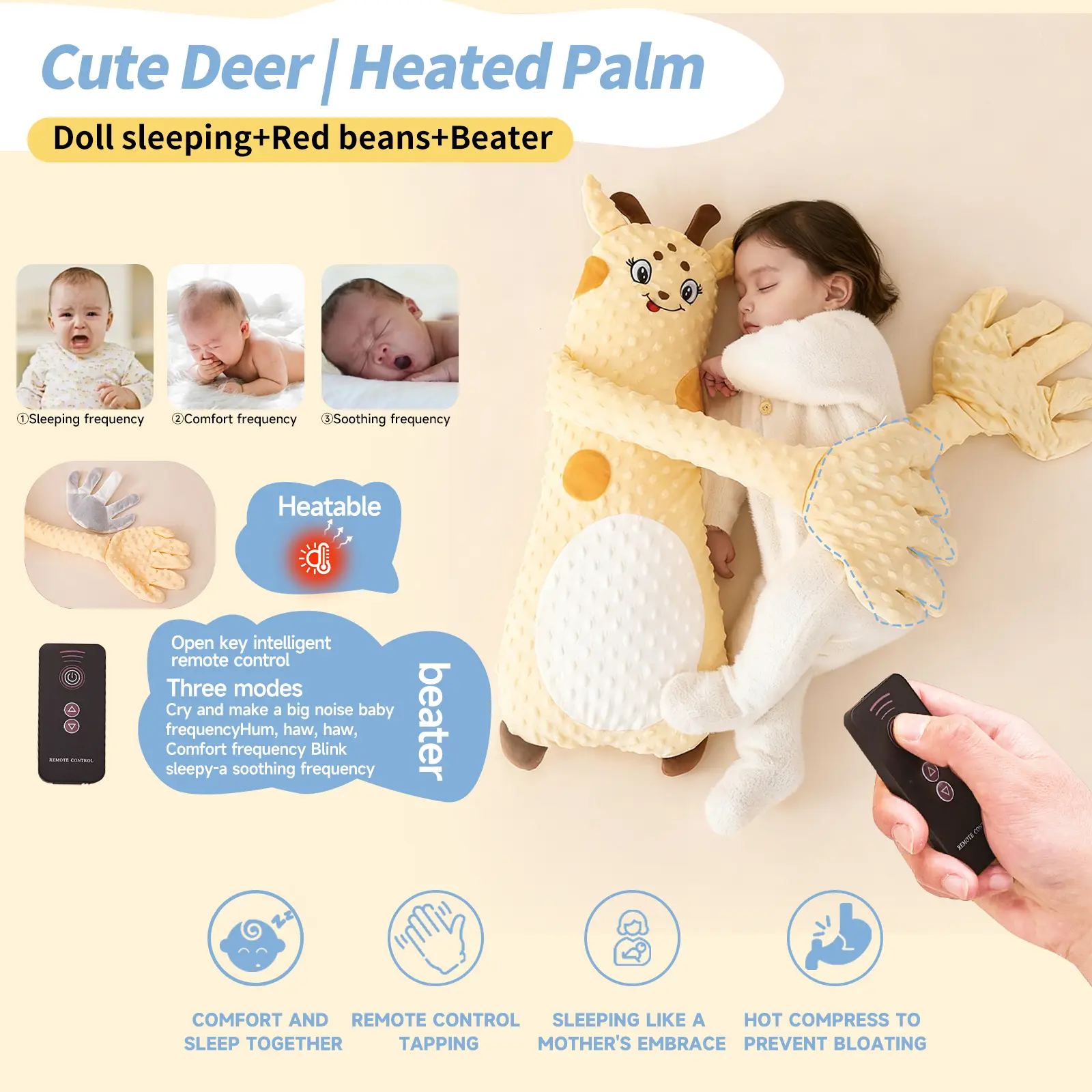 Almohada de confort para bebés: algodón suave, con forma de gran ganso blanco.🔥 ¡Llévate 2 pagando solo 1!