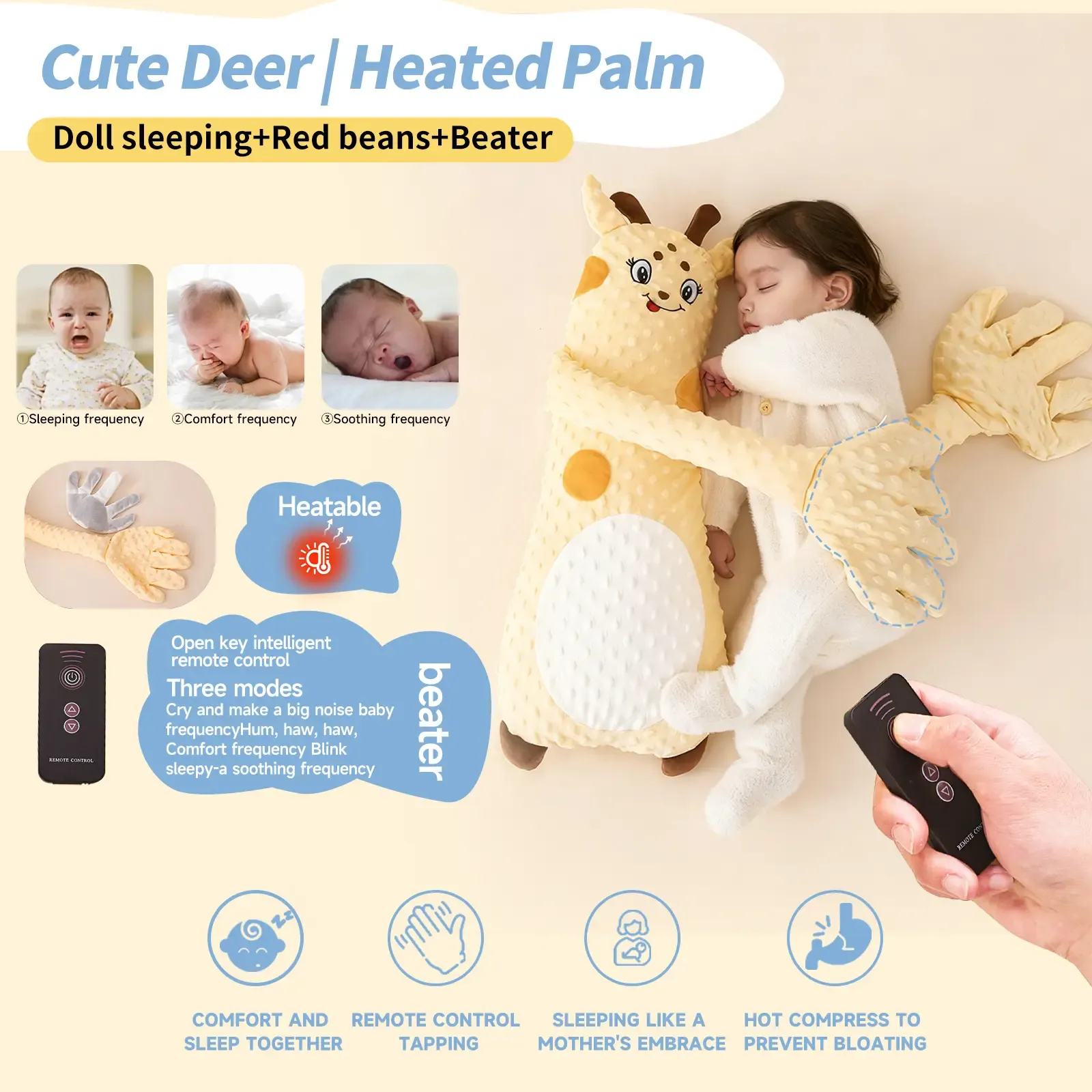 Almohada de confort para bebés: algodón suave, con forma de gran ganso blanco.🔥 ¡Llévate 2 pagando solo 1!