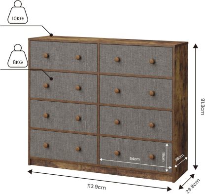 MU:4LIFE Cómoda Elegancia De 6 Cajones, Almacenamiento para Hogar Y Oficina, Organizador Cajonera De Estructura Madera y Cajones De Tela No Tejida y Cubiertas De MDF (Negro y Madera, 6 Cajones)