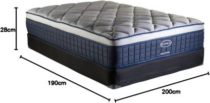 America| Colchon + Box| Individual| Halston| Sistema BONNELL| Ortopedico| Confort Medio| Hipoalergénico y Anti ácaros| 32 cm. de Altura| Garantía 5 años