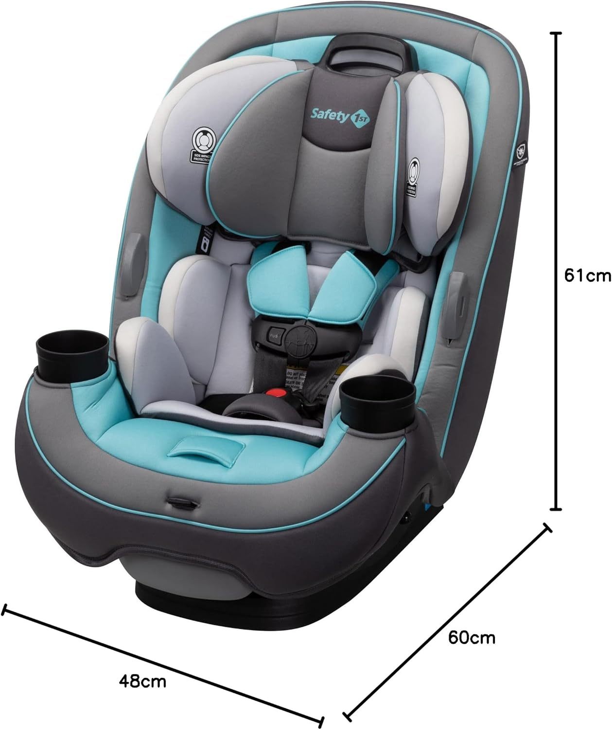 Safety1st Autoasiento Grow and Go 3 etapas, Harvest Moon, convertible, protección de impacto lateral, arnés de 5 puntos, tela lavable a máquina, apta para secadora con sistema latch y 2 portavasos.