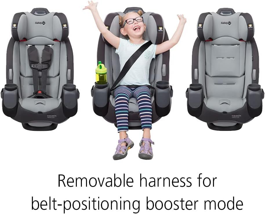Safety1st Autoasiento Grow and Go 3 etapas, Harvest Moon, convertible, protección de impacto lateral, arnés de 5 puntos, tela lavable a máquina, apta para secadora con sistema latch y 2 portavasos.