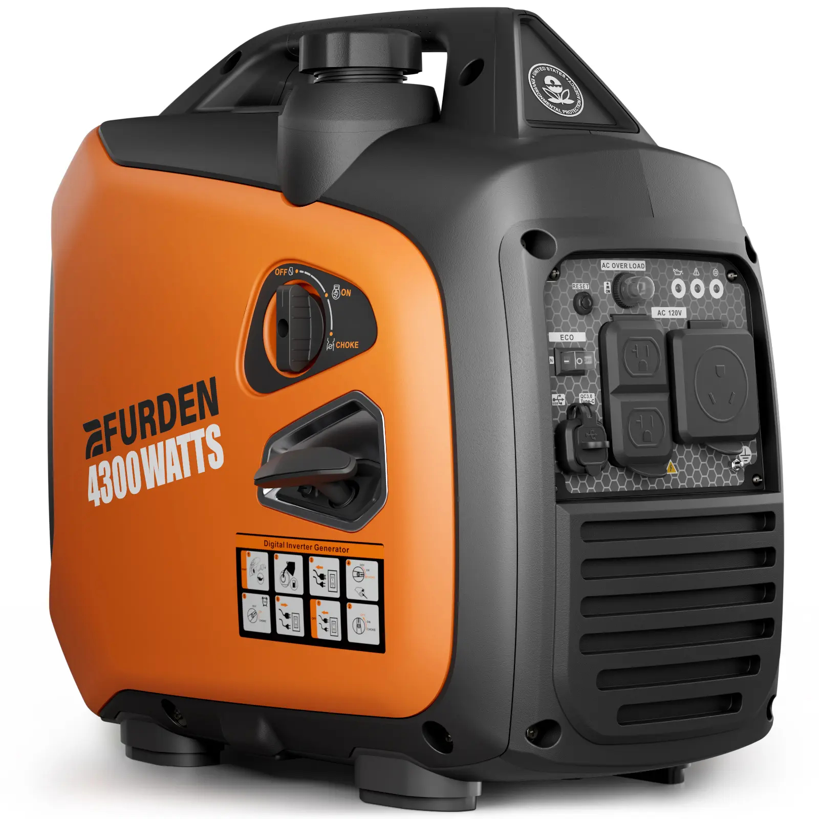 Generador inversor portátil Efurden de 2500 W: súper silencioso y seguro.