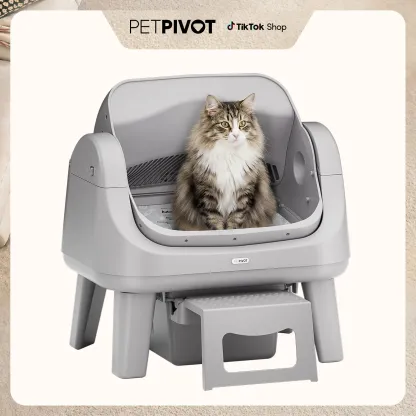 PetPivot AutoScooper 12 Lite: caja de arena para gatos autolimpiante con parte superior abierta