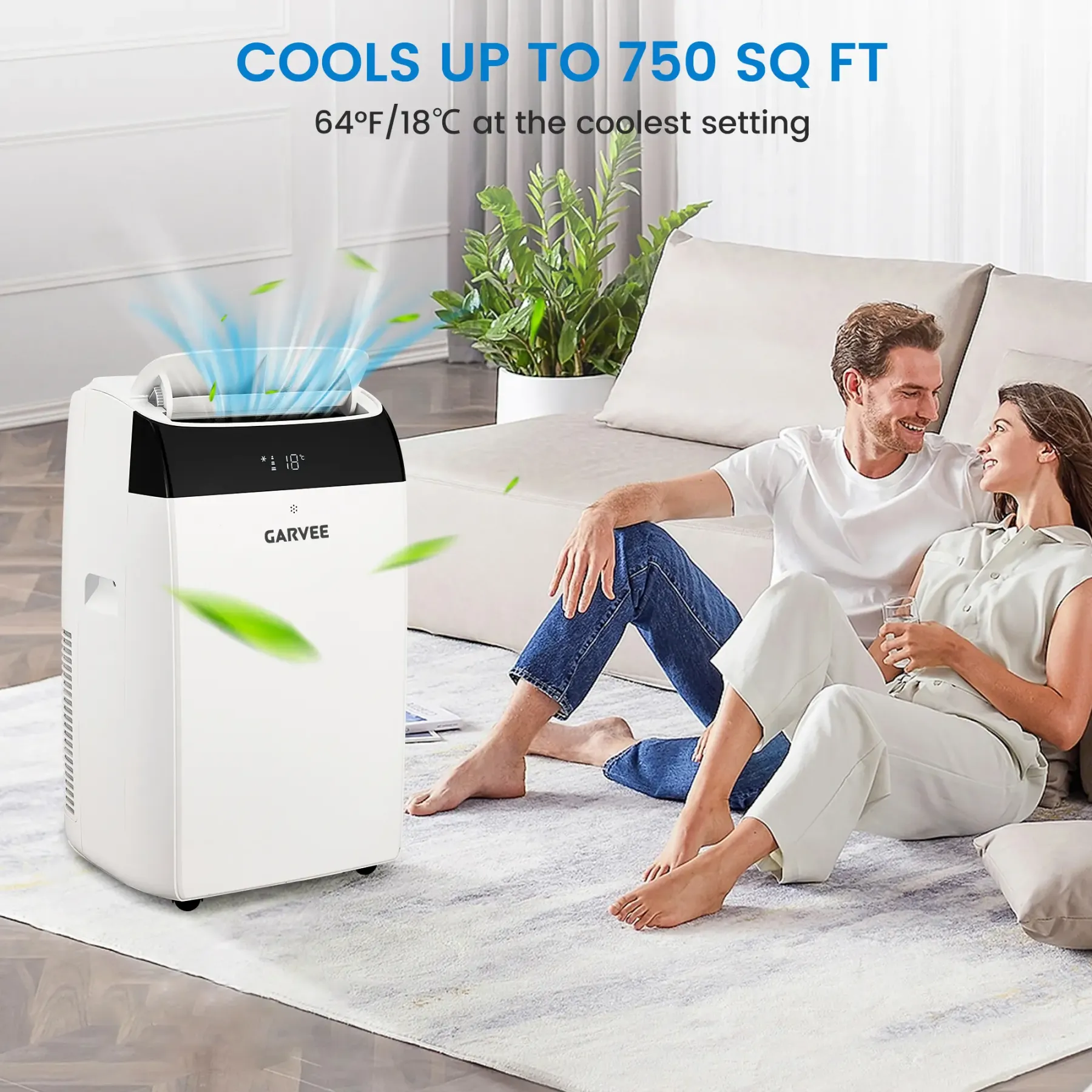 Aire acondicionado portátil Garvee 4 en 1 (refrigeración) de 14 000/10 000/8 000 BTU