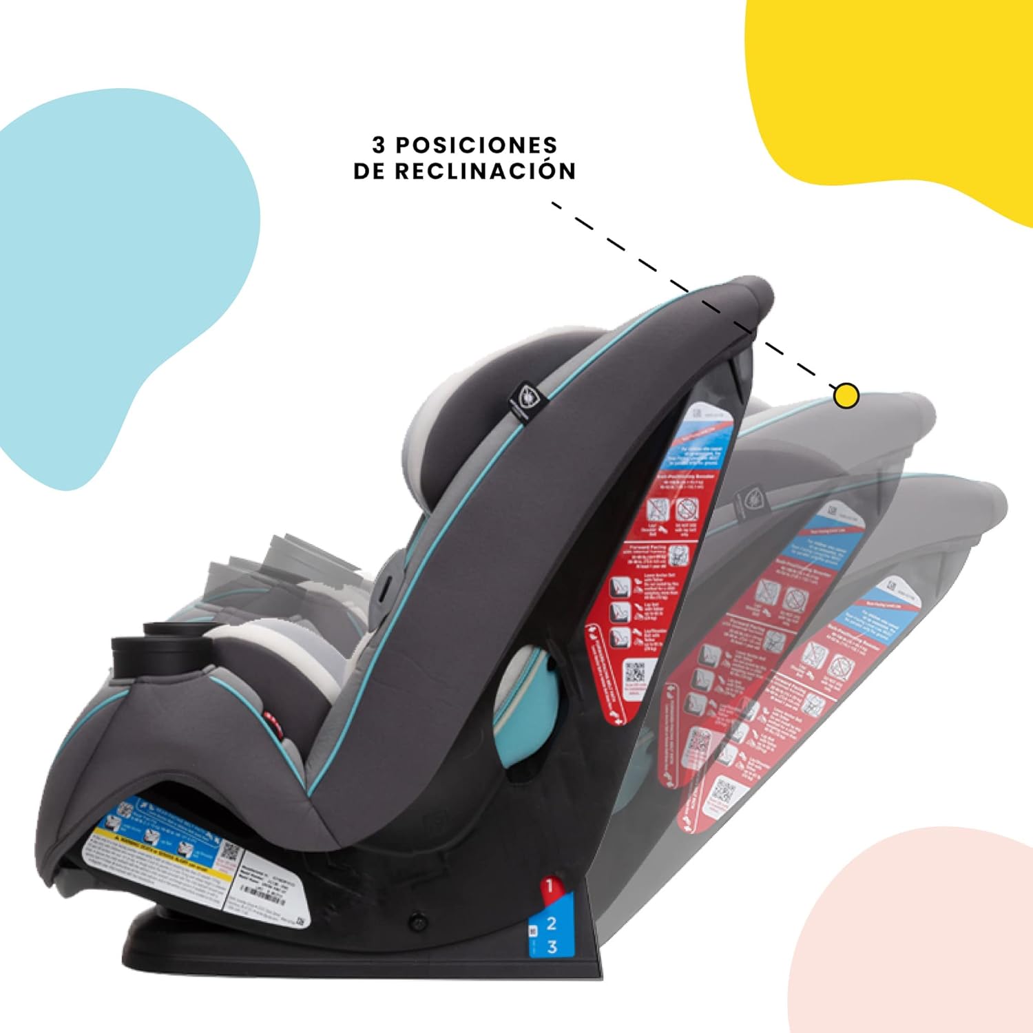 Safety1st Autoasiento Grow and Go 3 etapas, Harvest Moon, convertible, protección de impacto lateral, arnés de 5 puntos, tela lavable a máquina, apta para secadora con sistema latch y 2 portavasos.