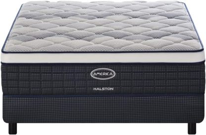 America| Colchon + Box| Individual| Halston| Sistema BONNELL| Ortopedico| Confort Medio| Hipoalergénico y Anti ácaros| 32 cm. de Altura| Garantía 5 años