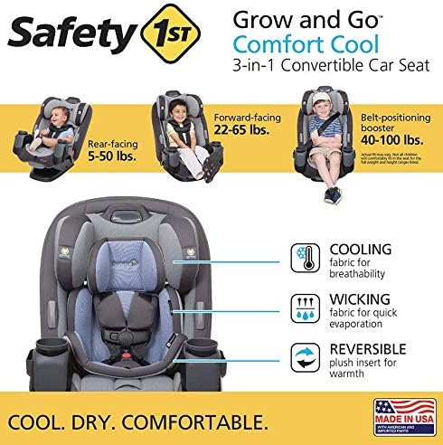 Safety1st Autoasiento Grow and Go 3 etapas, Harvest Moon, convertible, protección de impacto lateral, arnés de 5 puntos, tela lavable a máquina, apta para secadora con sistema latch y 2 portavasos.
