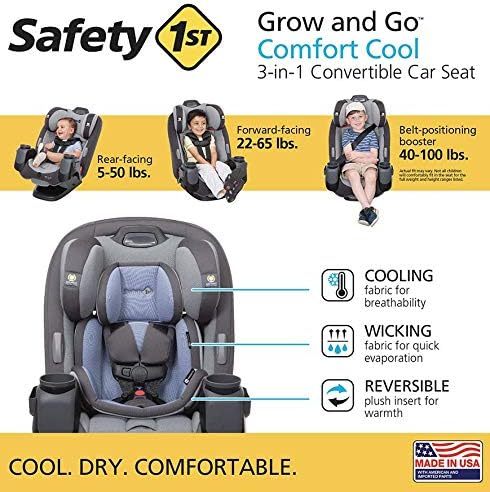 Safety1st Autoasiento Grow and Go 3 etapas, Harvest Moon, convertible, protección de impacto lateral, arnés de 5 puntos, tela lavable a máquina, apta para secadora con sistema latch y 2 portavasos.