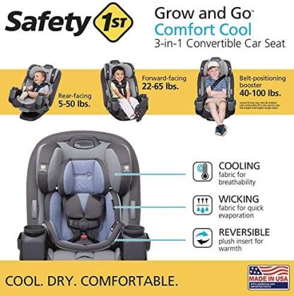 Safety1st Autoasiento Grow and Go 3 etapas, Harvest Moon, convertible, protección de impacto lateral, arnés de 5 puntos, tela lavable a máquina, apta para secadora con sistema latch y 2 portavasos.