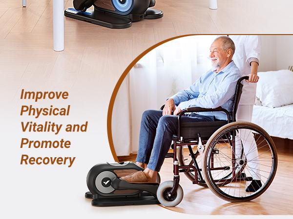 Merach Under Desk Elliptical Machine, Electric Seated Pedal Leg Exerciser for Seniors with Remote Control, 12-Speed Manual & Auto Modes, Anti-Slip Quiet Portable Design for Home Office Fitness Training Summervibes