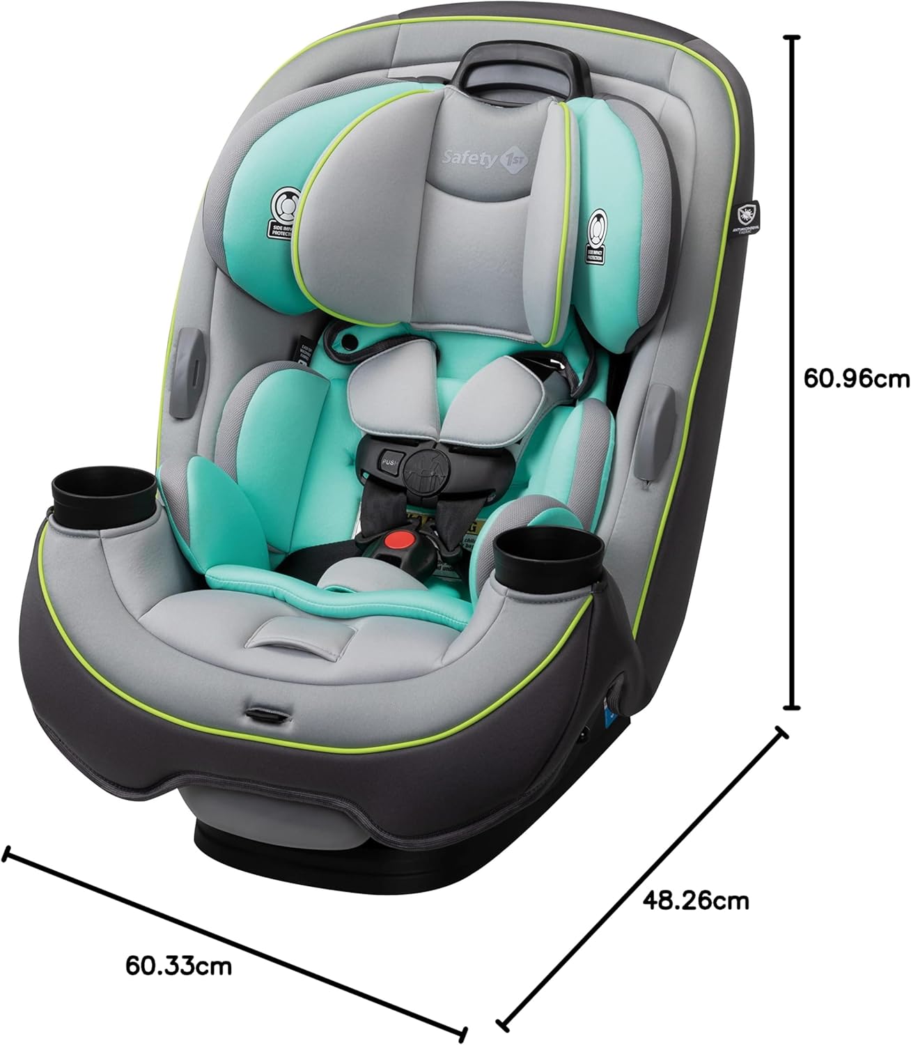 Safety1st Autoasiento Grow and Go 3 etapas, Harvest Moon, convertible, protección de impacto lateral, arnés de 5 puntos, tela lavable a máquina, apta para secadora con sistema latch y 2 portavasos.