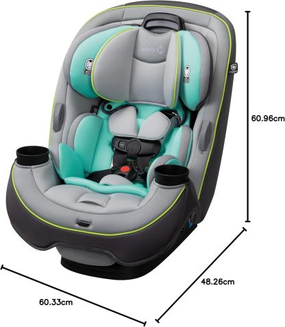 Safety1st Autoasiento Grow and Go 3 etapas, Harvest Moon, convertible, protección de impacto lateral, arnés de 5 puntos, tela lavable a máquina, apta para secadora con sistema latch y 2 portavasos.