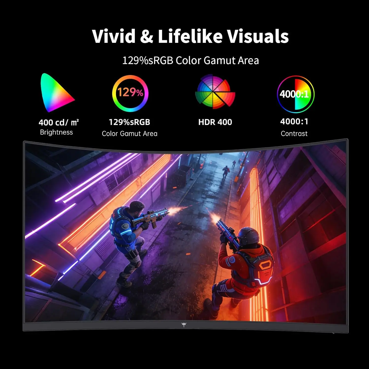 Monitor gaming curvo VA KTC de 27" (2560x1440), curvatura 1500R, tasa de refresco de 144 Hz/120 Hz, HDR400 (400 nits), Adaptive Sync, 2x HDMI 2.0, DP 1.4, montaje VESA 100x100, modelo H27S5C.