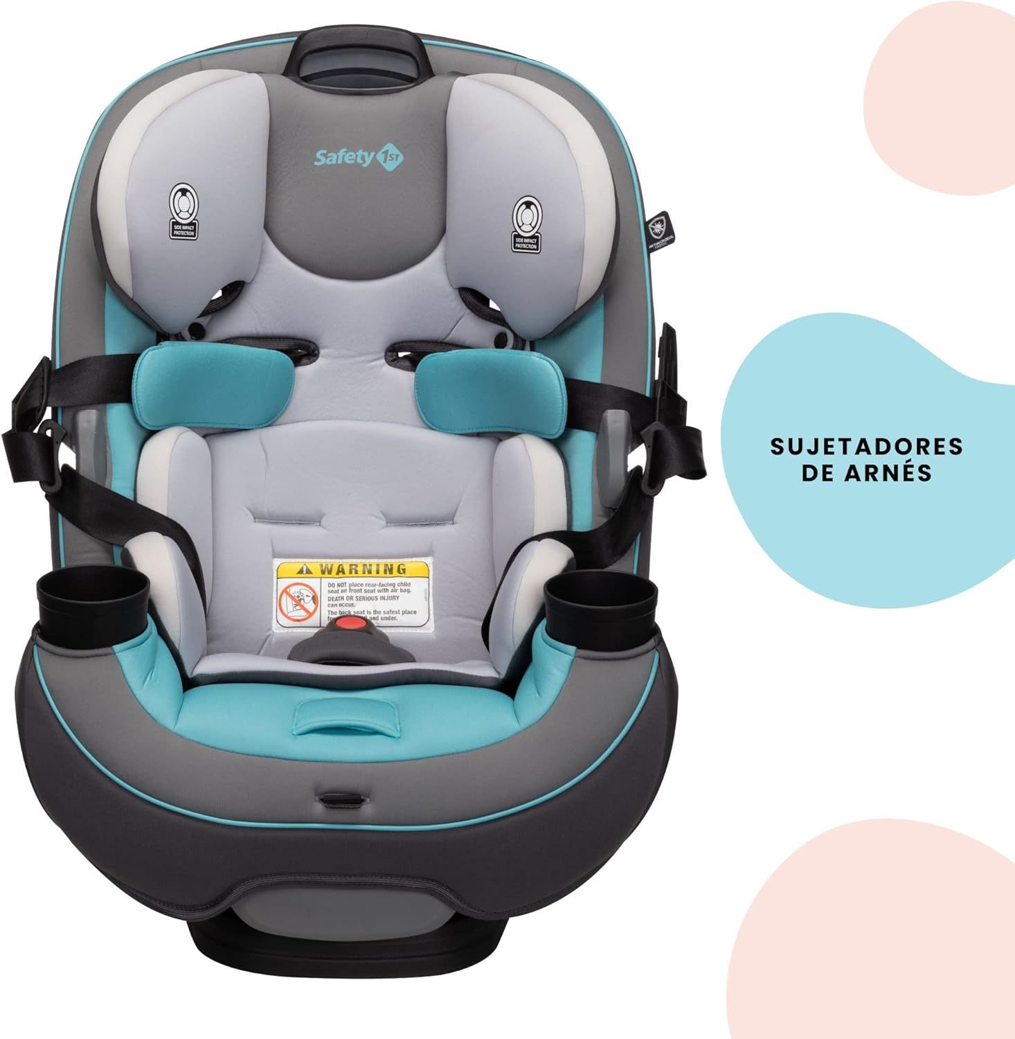 Safety1st Autoasiento Grow and Go 3 etapas, Harvest Moon, convertible, protección de impacto lateral, arnés de 5 puntos, tela lavable a máquina, apta para secadora con sistema latch y 2 portavasos.