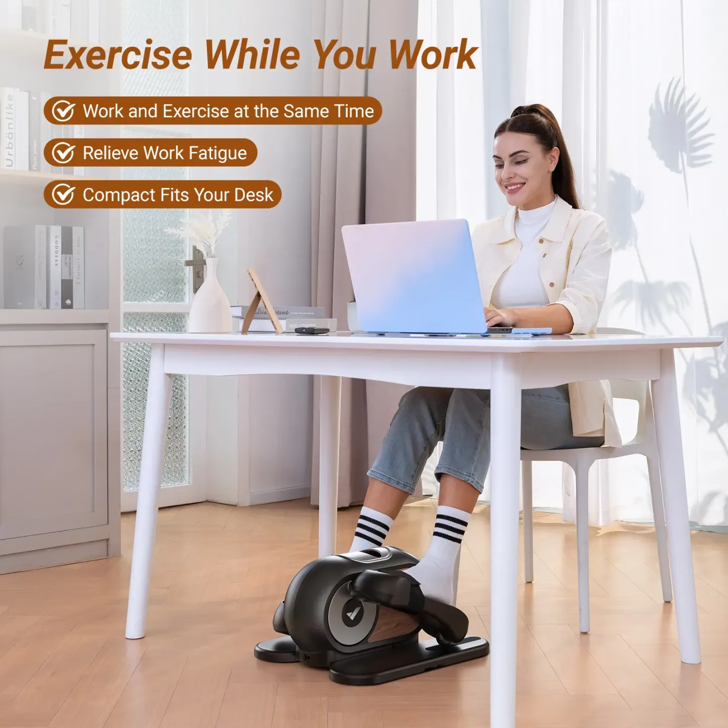 Máquina elíptica Merach para debajo del escritorio: 12 velocidades, silenciosa y portátil