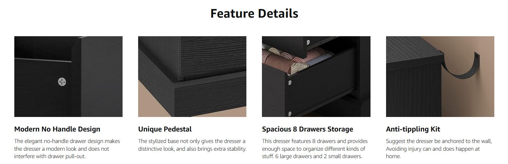 Sikaic 8 Drawers Dresser, Large Double Dressers, Dressers for Bedroom, Modern Chest of Drawers Storage Organizer for Bedroom, Living Room, Entryway DealsForYouDays Summerwins