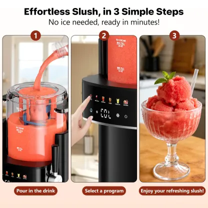 Máquina de granizados S1 para el hogar, no necesita hielo, máquina de bebidas congeladas con 6 preajustes inteligentes y capacidad de 40 oz, máquina de granizados de encimera para bebidas de verano, fiestas de barbacoa, batidos y frappés.