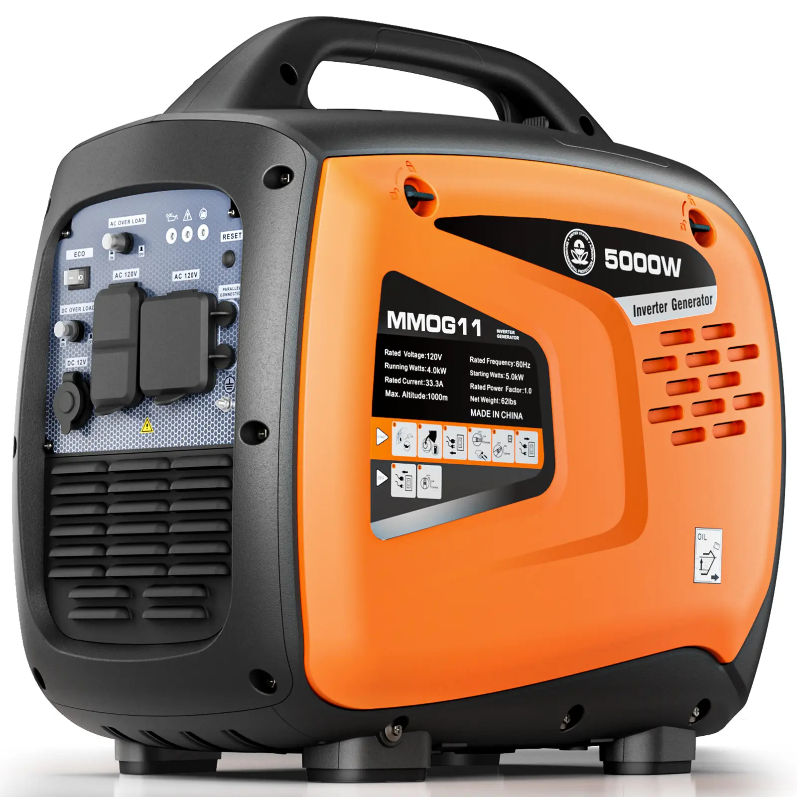 Generador inversor portátil Efurden de 2500 W: súper silencioso y seguro.
