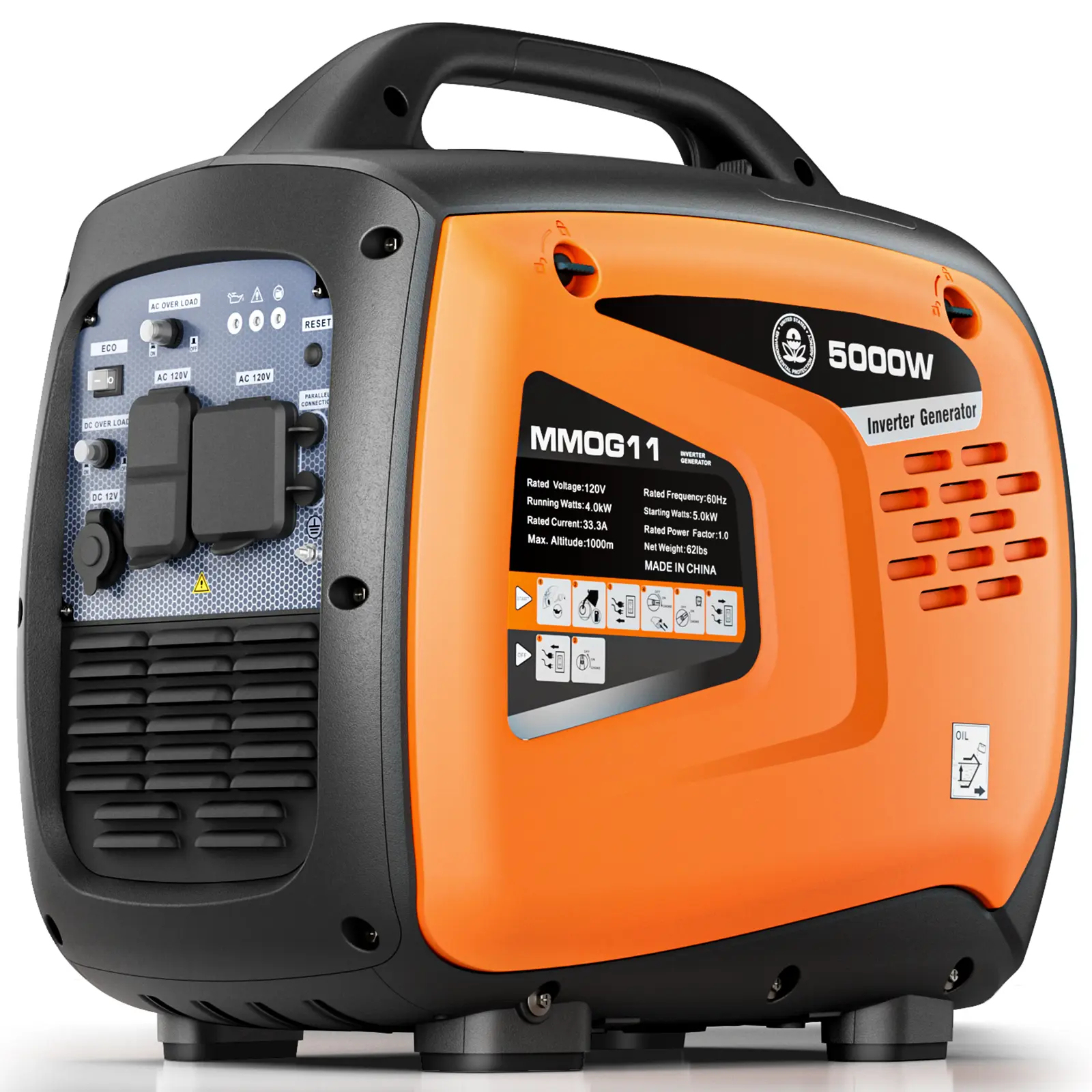 Generador inversor portátil Efurden de 2500 W: súper silencioso y seguro.