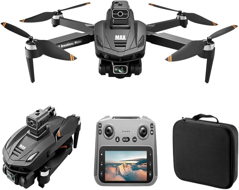 Dron CVCBSER para adultos con cámara de 1080p, control mediante pantalla LCD de 4.5" con resolución 8K HD, retorno automático por GPS, sistema de evitación de obstáculos en cuatro direcciones, cuadricóptero, transmisión de video a 5000 pies y 44 minutos d