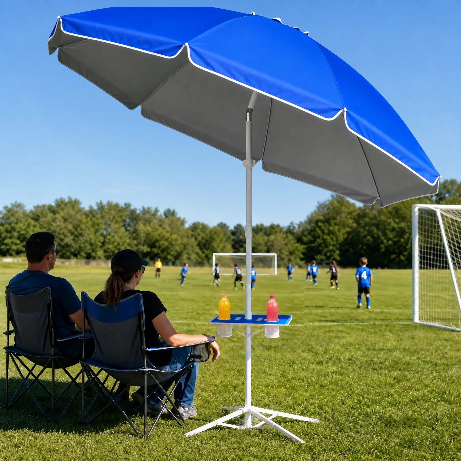 [Compra uno y llévate otro gratis] Sombrilla portátil con protección solar UPF 50+, base y accesorios.