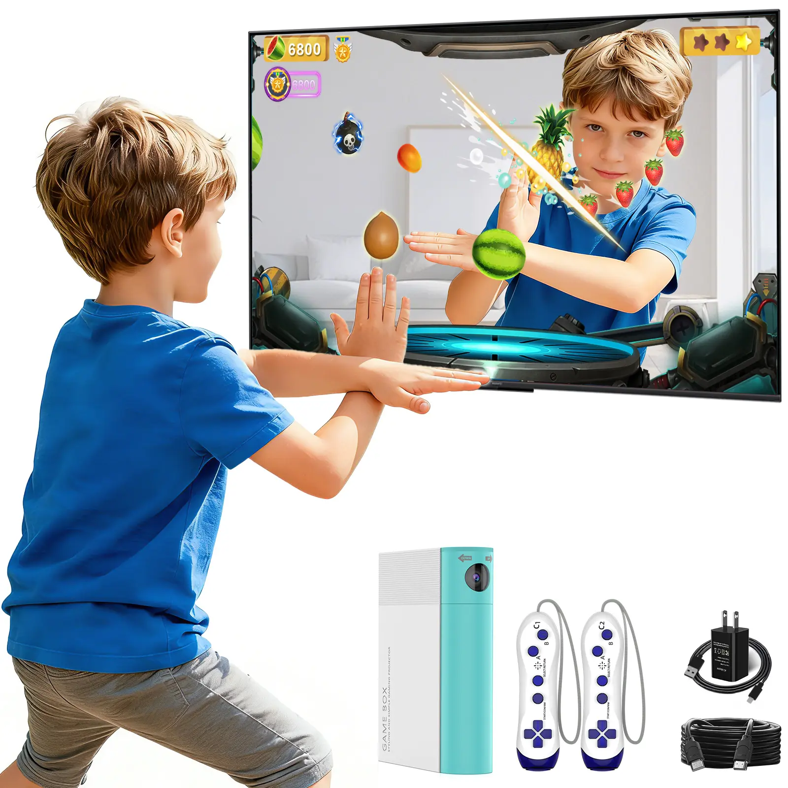 Consola de juegos de realidad aumentada (AR) para niños y actividades familiares en interiores | Edades de 3 a 12 años
