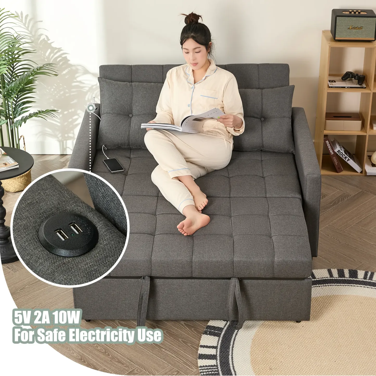 Sofá cama GOSUHI de 52" con cama extraíble 