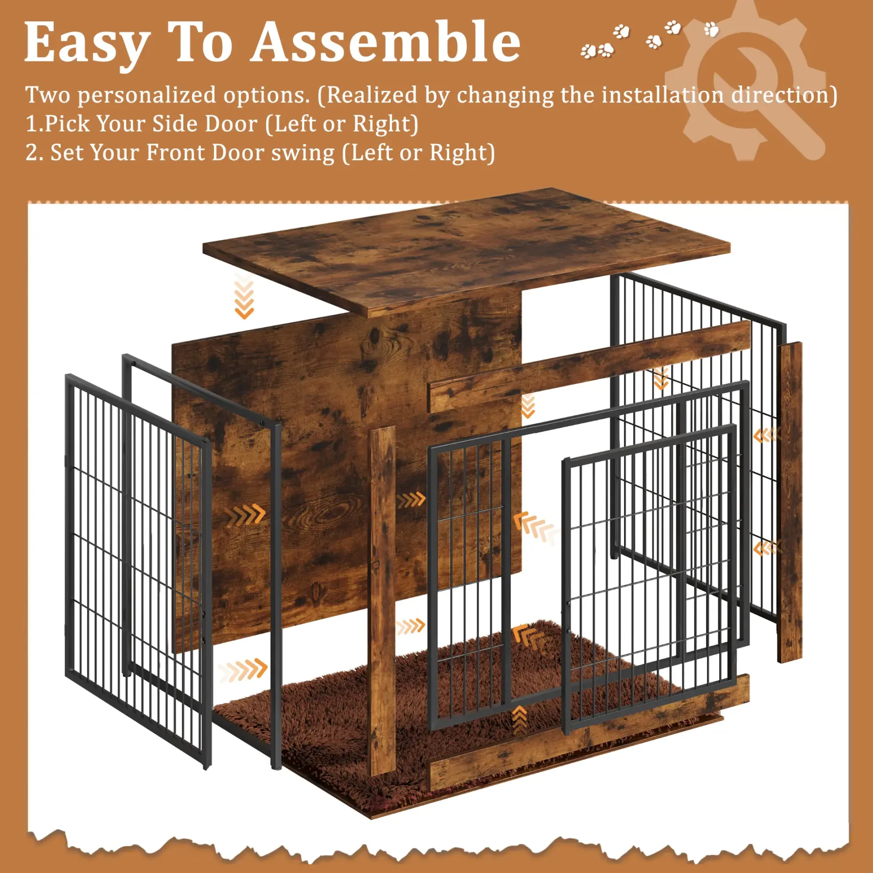 Warcat Dog Crate Furniture with Thick Cushion, Side End Table Wooden Dog Cage with Double Doors, Chew-Resistant Dog Kennel Dog House Indoor for Small to Large Dog #summeressentials #TikTokShopDealsforYouDays #SummerWins #tiktokshopmemorialday
