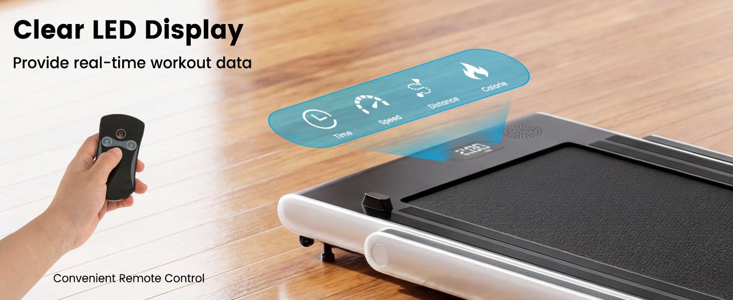 COSTWAY 2-in-1 Treadmill, 7.5 MPH Foldable Walking Pad with Smart App & Remote Control, Bluetooth LED Monitor, Small Spaces Compact Running Machine, Folding Portable Under Desk Treadmill for Home Office