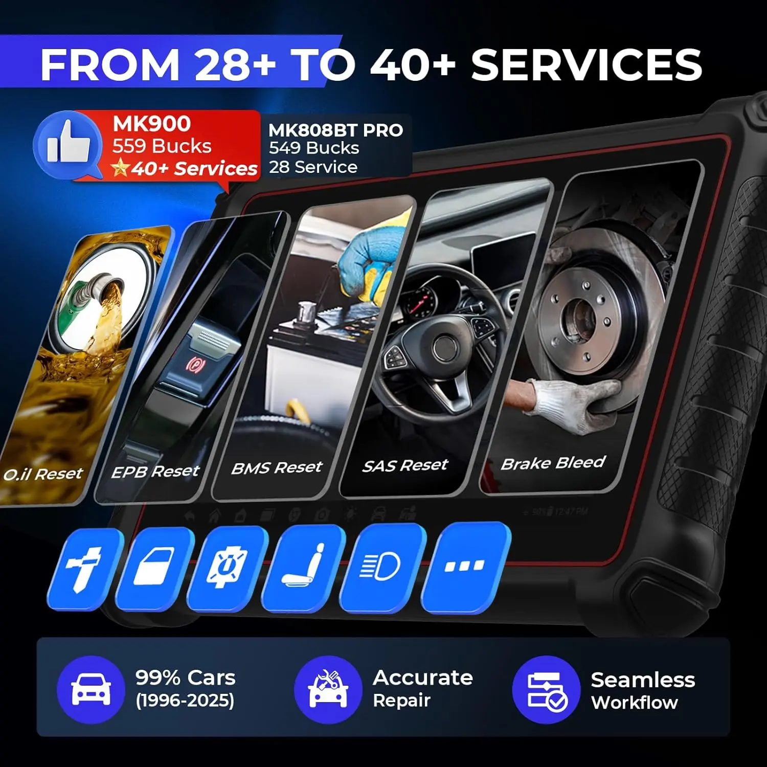 Escáner de diagnóstico para autos Autel MaxiCOM MK900 - Todos los sistemas