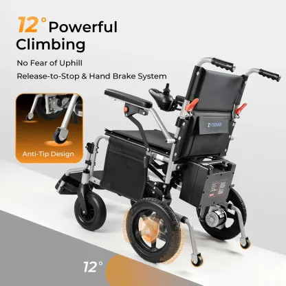 Silla de ruedas eléctrica Zygenair: ligera y plegable.