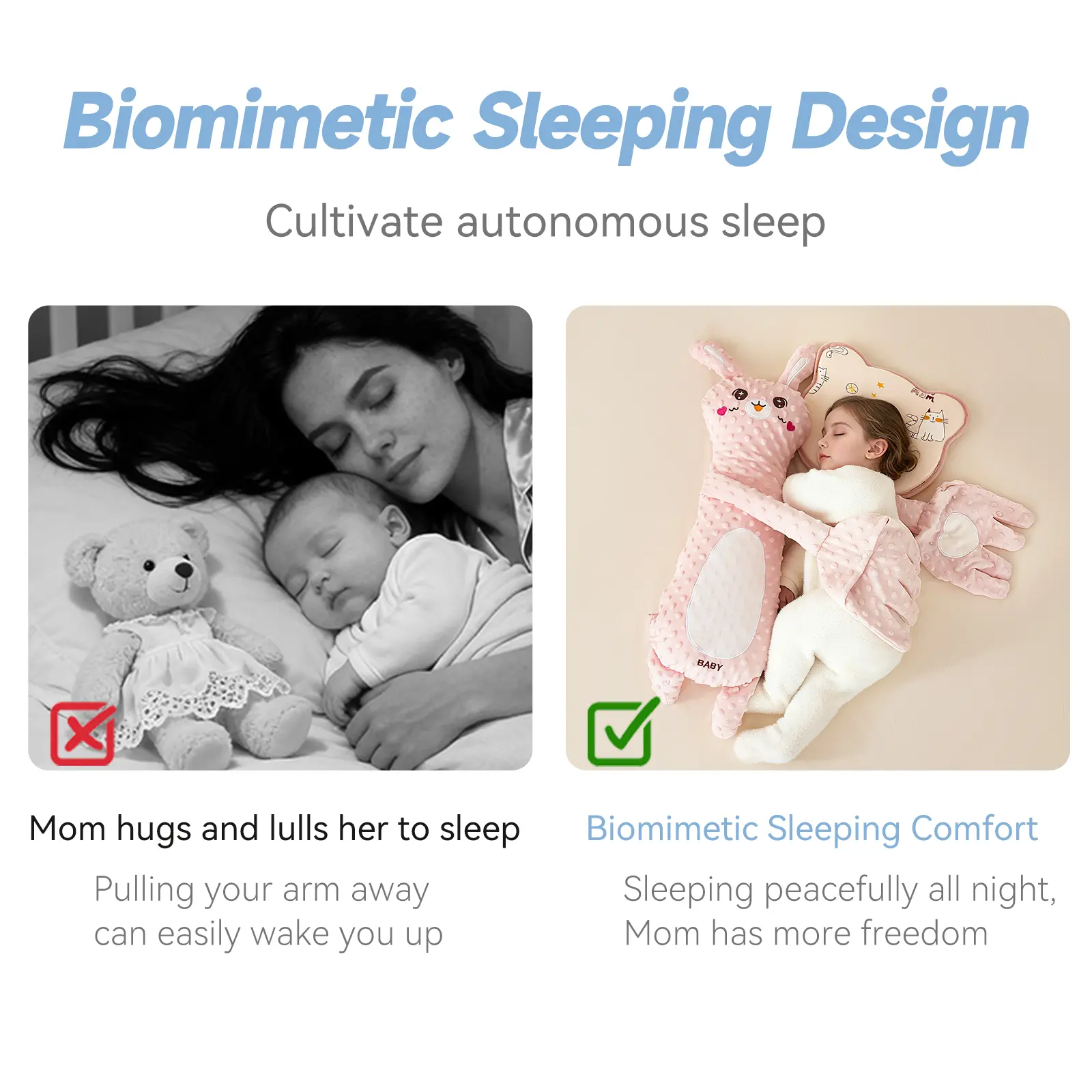 Almohada de confort para bebés: algodón suave, con forma de gran ganso blanco.🔥 ¡Llévate 2 pagando solo 1!