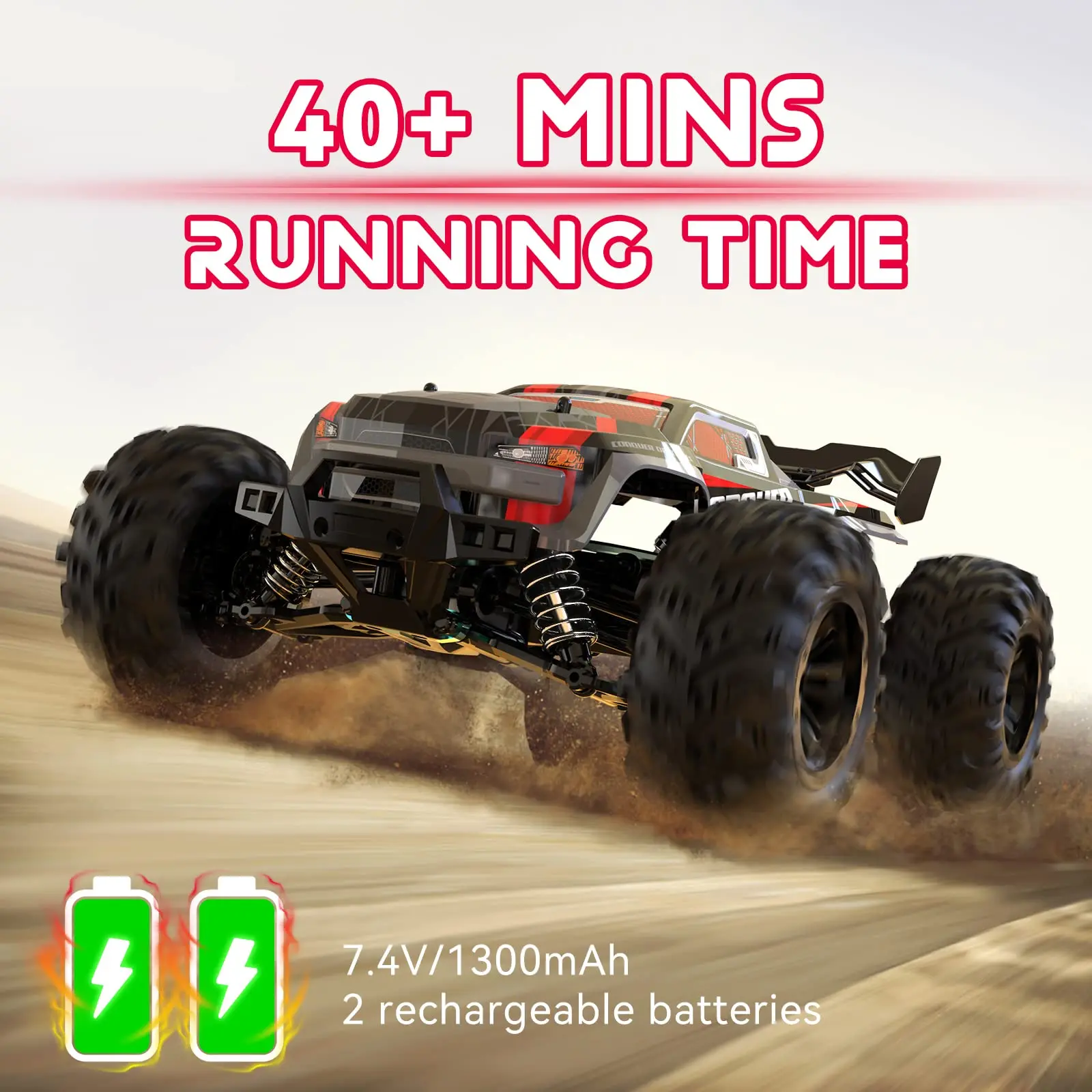 Camión todoterreno RC escala 1:16, 50 km/h: perfecto para niños