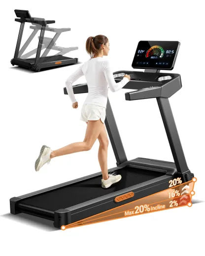Cinta de correr plegable UMAY con inclinación del 20 % para hacer ejercicio en casa