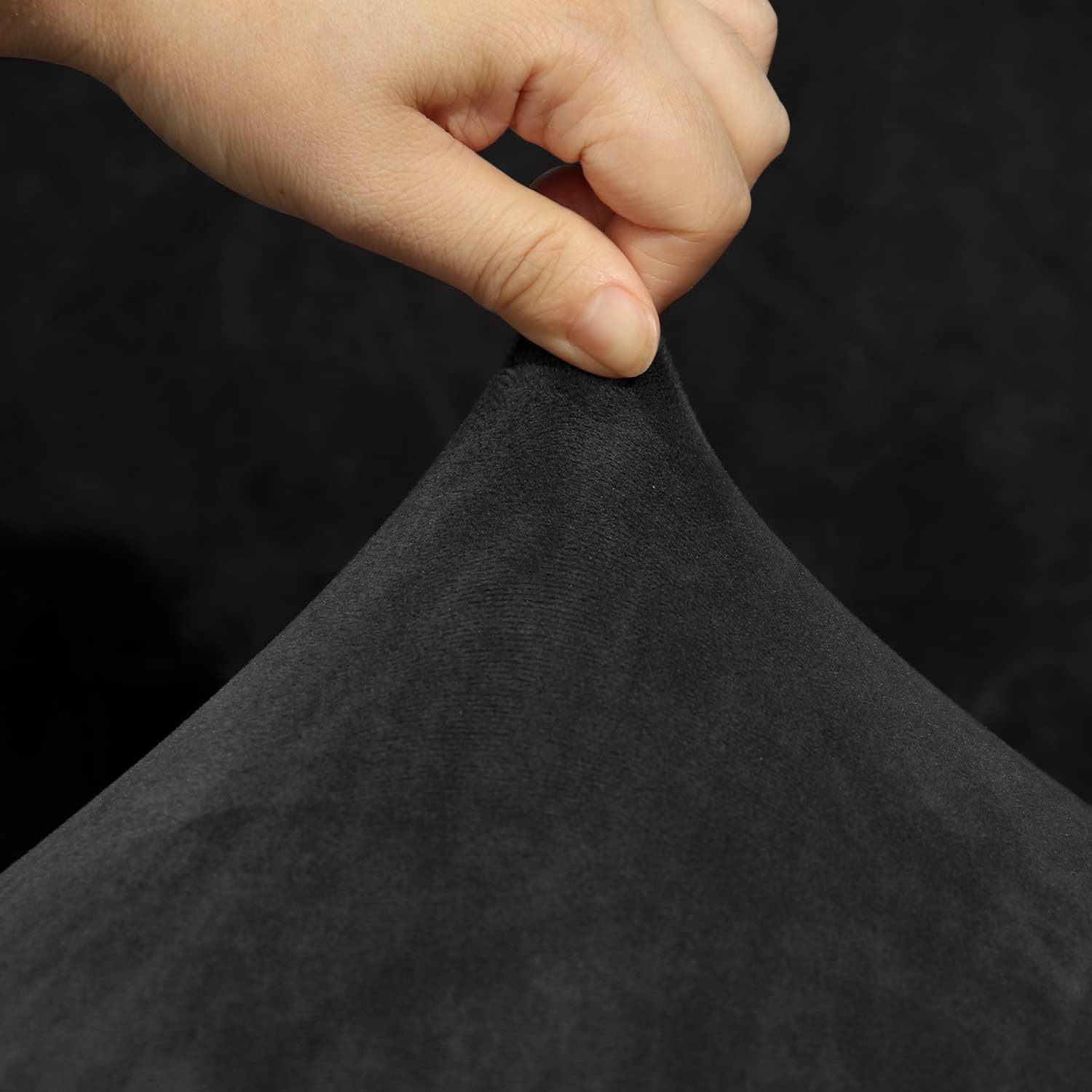 MIFXIN - Fundas de sofá de esquina seccionales de 5 asientos en forma de L, 3 piezas de terciopelo elástico, suave, lavable, protector de sofá para sofás de esquina de 5 plazas (negro)