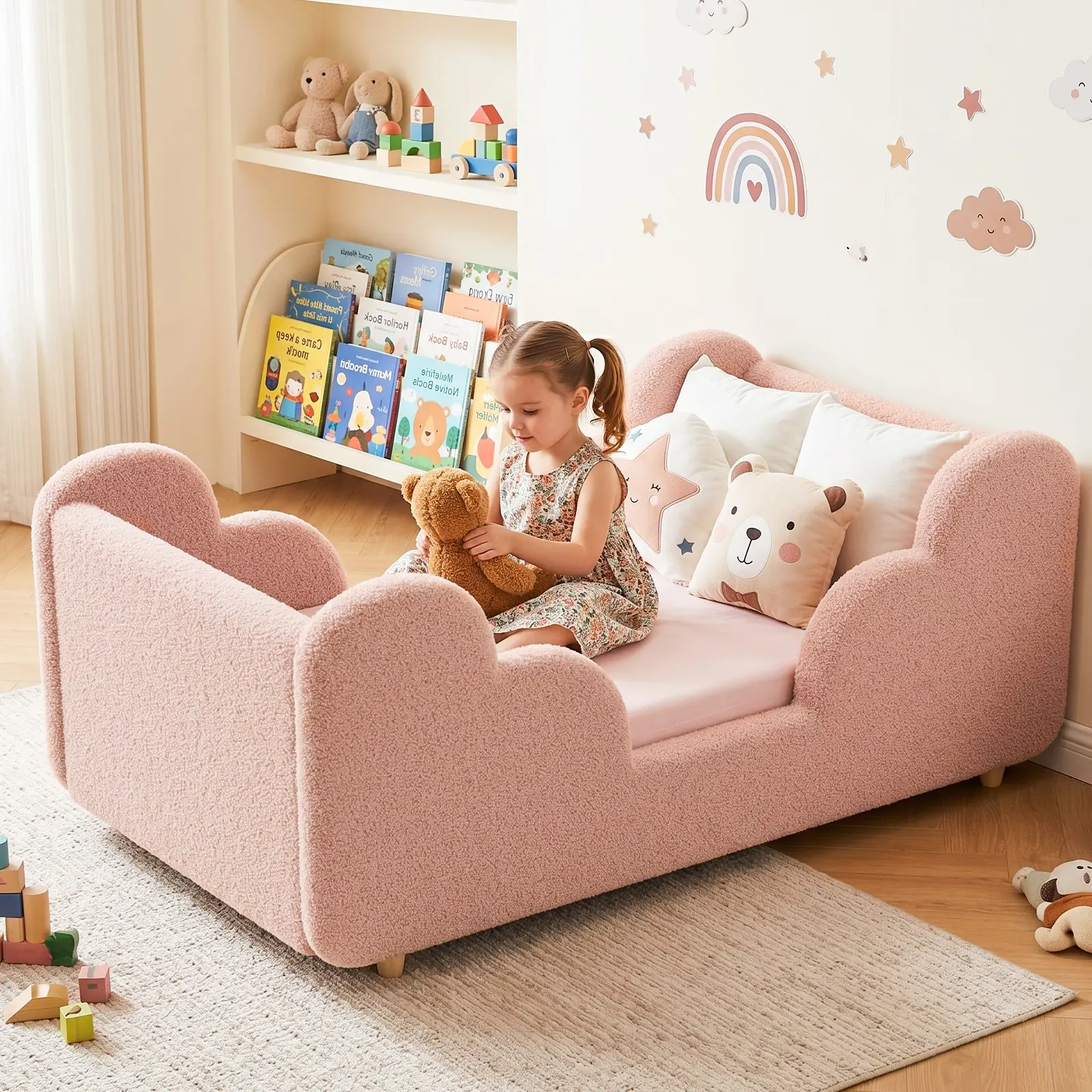 Estructura de cama para niños pequeños Lilypelle con barrera de seguridad adicional