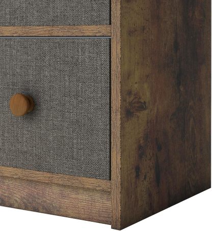 MU:4LIFE Cómoda Elegancia De 6 Cajones, Almacenamiento para Hogar Y Oficina, Organizador Cajonera De Estructura Madera y Cajones De Tela No Tejida y Cubiertas De MDF (Negro y Madera, 6 Cajones)