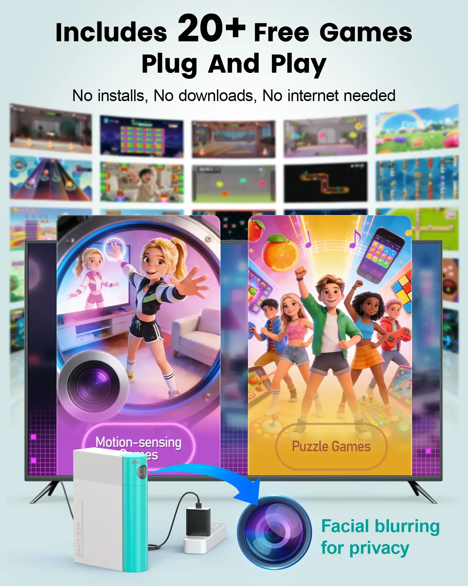 Consola de juegos de realidad aumentada (AR) para niños y actividades familiares en interiores | Edades de 3 a 12 años