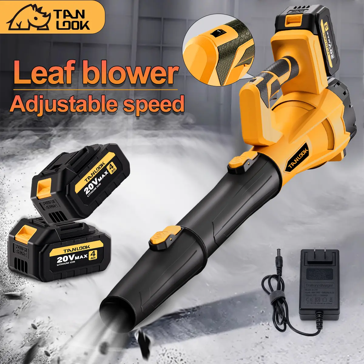 Soplador de hojas eléctrico de alta potencia TANLOOK - 580 CFM