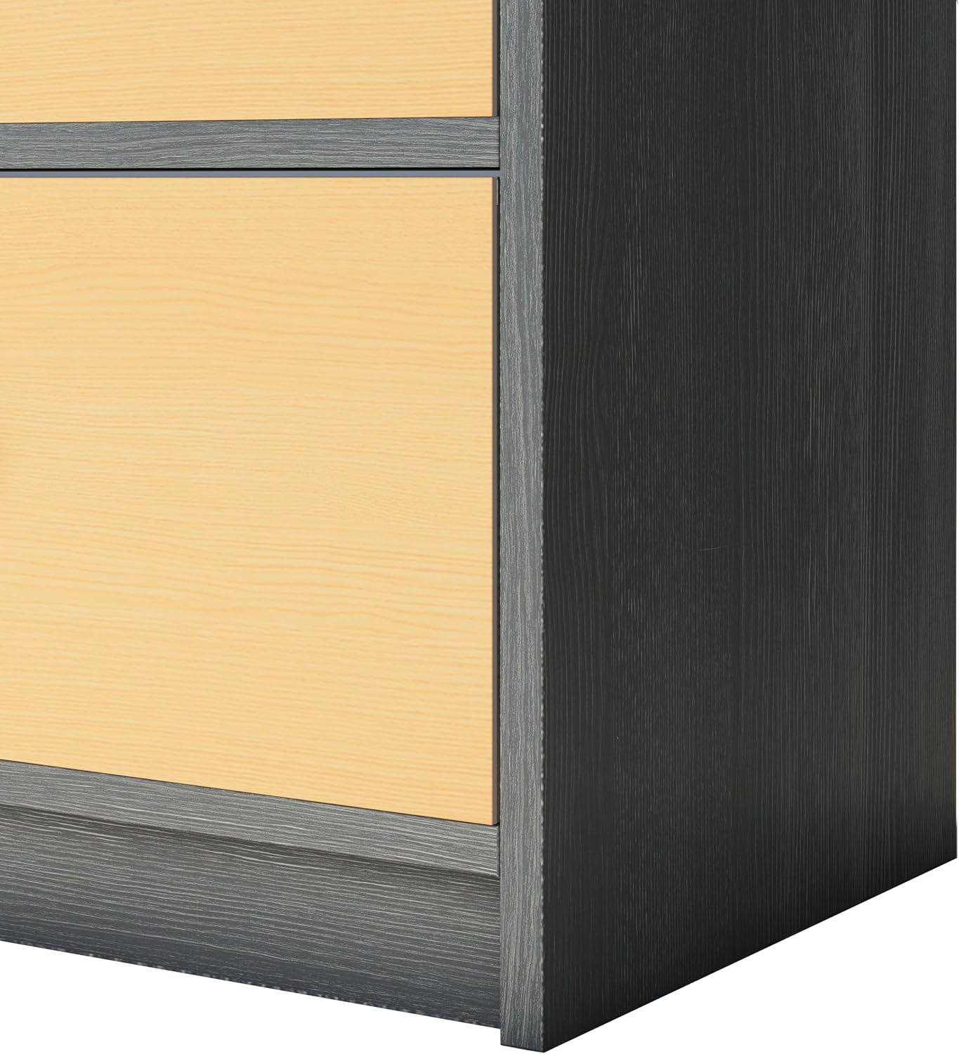 MU:4LIFE Cómoda Elegancia De 6 Cajones, Almacenamiento para Hogar Y Oficina, Organizador Cajonera De Estructura Madera y Cajones De Tela No Tejida y Cubiertas De MDF (Negro y Madera, 6 Cajones)