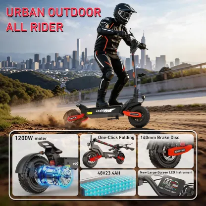 Patinete eléctrico EOEOTWO GT06 con motor de 1200 W y autonomía de 64 km.
